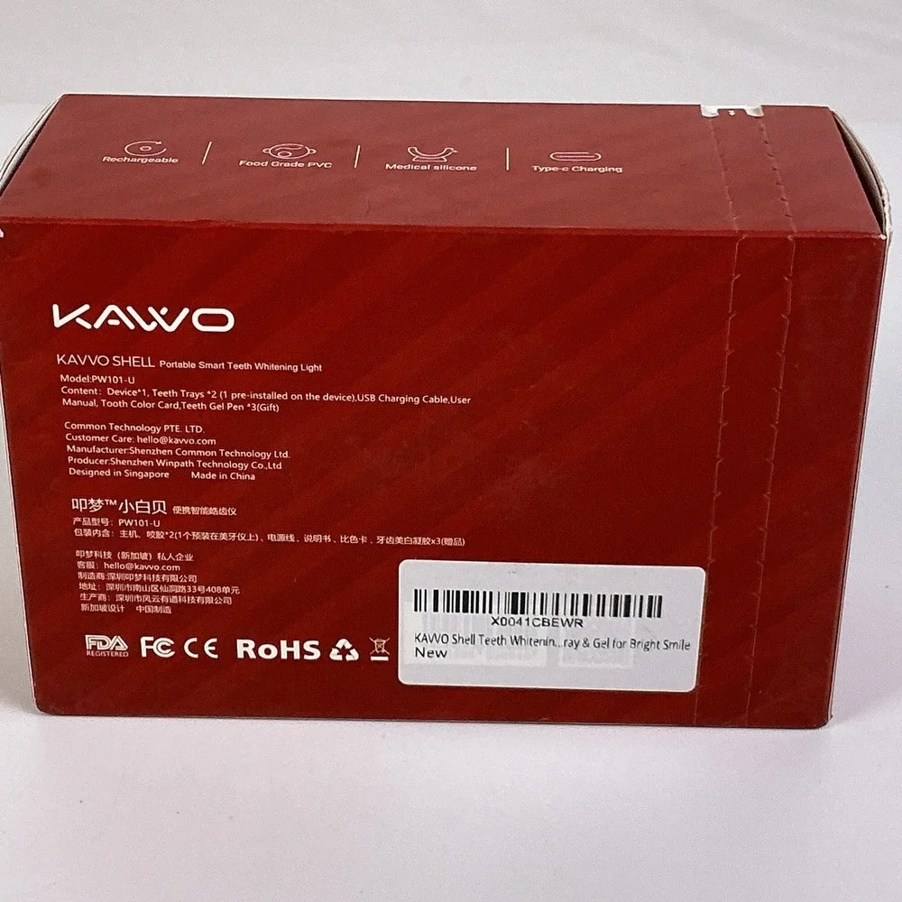 KAVVO Shell LED Teeth Whitening Light Kit Portable‎ USB-C New
